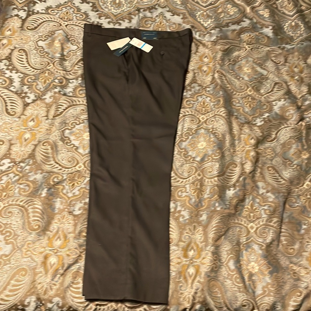Perry Ellis: Dress Slacks, 36W30L, Black, flat front, New with tags
